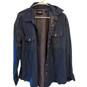 Wrangler Denim Button Up Shirt Jacket